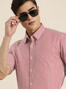 Hancock Pinstripes Pure Cotton Slim Fit Formal Shirt