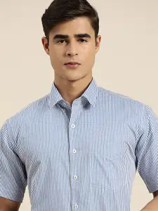 Hancock Pinstripes Pure Cotton Slim Fit Formal Shirt