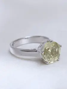 HIFLYER JEWELS 925 Sterlin Silver Quartz Finger Ring