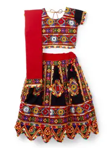 BANJARA INDIA Girls Embroidered Cotton Ready to Wear Lehenga & Blouse With Dupatta