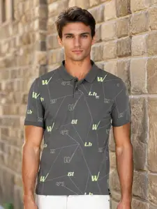 Wrangler Men Typography Printed Polo Collar Cotton T-shirt