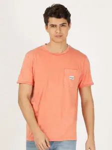 Wrangler Men Round Neck Relaxed Fit Cotton T-shirt