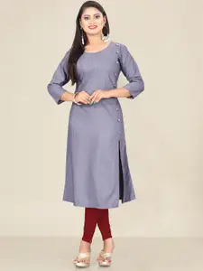 Indian Fashionista Women Plus Size Woven Design Pure Cotton Kurta