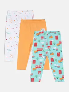 MINI KLUB Infant Girls Pack Of 3 Printed Mid-Rise Lounge Pants