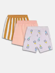 MINI KLUB Boys Pack Of 3 Printed Cotton Shorts