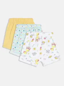 MINI KLUB Girls Pack Of 3 Printed Cotton Shorts