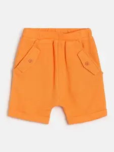 MINI KLUB Boys Self Design Mid Rise Pure Cotton Regular Shorts