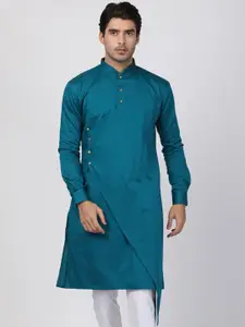 VASTRAMAY Men Angrakha Cotton Kurta