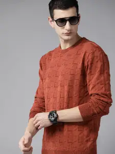 Roadster Self Design Ribbed Pullover