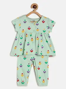 MINI KLUB Infants Girls Printed Top with Pyjamas Set