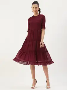 DressBerry Tiered Fit and Flare Cotton Dress