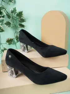 ELLE Women Pointed Toe Block Pumps