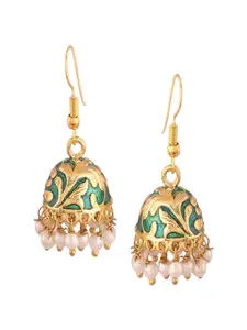 I Jewels Gold-Plated Contemporary Jhumkas Earrings