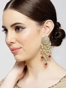 I Jewels Women Gold-Plated Contemporary Jhumkas Earrings