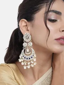 I Jewels Gold-Plated Contemporary Chandbalis Earrings
