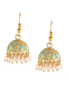 I Jewels Gold-Plated Contemporary Jhumkas Earrings