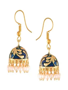 I Jewels Gold-Plated Contemporary Jhumkas Earrings