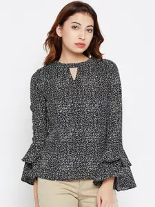Style Quotient Women Black & White Printed Top