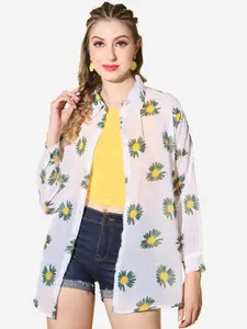 BUY NEW TREND Women Floral Printed Sheer Casual Shirt