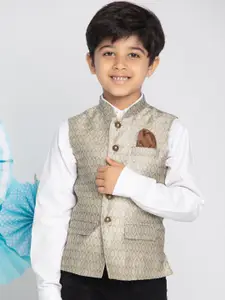 VASTRAMAY Boys Woven-Design Nehru Jacket