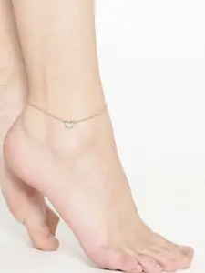 OOMPH Gold-Toned Anklet with Heart-Shaped Charm