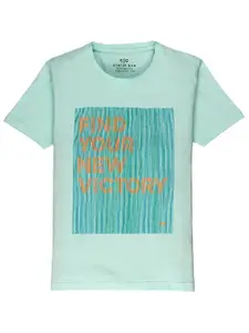 Status Quo Boys Typography Printed cotton T-shirt