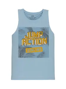 Status Quo Boys Typography Printed Sleeveless Cotton T-shirt