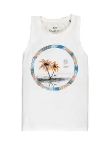 Status Quo Boys Printed Sleeveless Cotton T-shirt