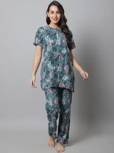 Kanvin Women Floral Printed Night Suit