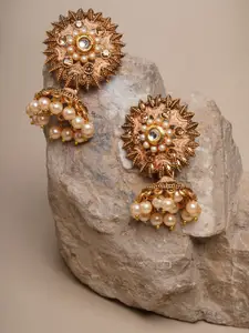 Anouk Gold-Plated Classic Jhumkas Earrings
