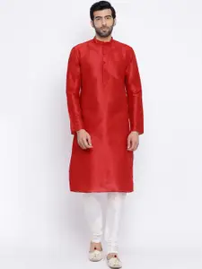 NAMASKAR Men Mandarin Collar Straight Kurta