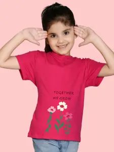 NUSYL Girls Floral Printed T-shirt