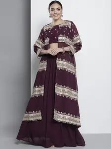 Fusionic Embroidered Semi-Stitched Lehenga & Unstitched