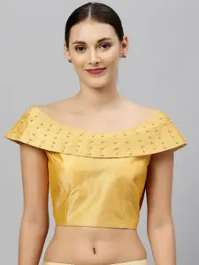 Amrutam Fab Women Beaded Detail Silk Saree Blouse