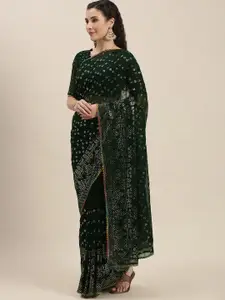 Amrutam Fab Ethnic Motif Embellished Beads and Stones Saree
