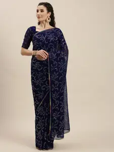 Amrutam Fab Ethnic Motif Embellished Beads and Stones Saree