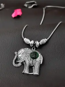 Silvermerc Designs Silver-Plated Oxidised Elephant Necklace