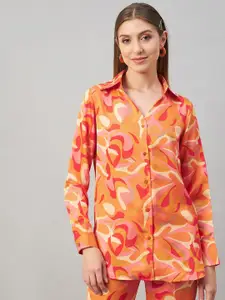 Orchid Blues Women Abstract Printed Casual Shirt