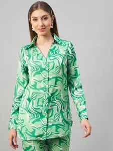 Orchid Blues Women Abstract Printed Casual Shirt