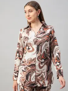 Orchid Blues Women Abstract Printed Casual Shirt