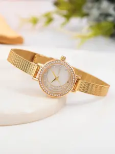Voylla Women Embellished Dial & Stainless Steel Bracelet Style Straps Analogue Watch 8905124490435