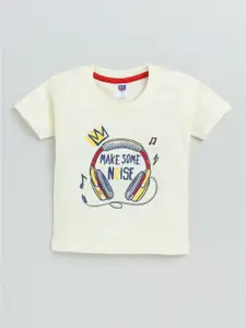 Nottie Planet Boys Round Neck Typography Printed Cotton T-shirt