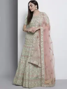 Fusionic Embroidered Semi-Stitched Lehenga & Unstitched Blouse With Dupatta