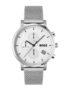 Hugo Boss Men Integrity Bracelet Style Chronograph Watch 1513933-White