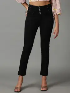SHOWOFF Women Slim Fit High-Rise Stretchable Cropped Jeans