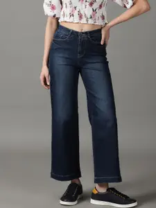 SHOWOFF Women Wide Leg High-Rise Light Fade Stretchable Jeans