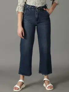 SHOWOFF Women Wide Leg High-Rise Light Fade Stretchable Jeans