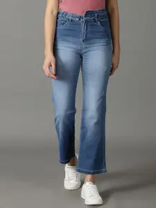 SHOWOFF Women Straight Fit High-Rise Light Fade Stretchable Cotton Jeans