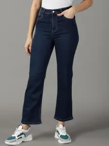 SHOWOFF Women Straight Fit High-Rise Stretchable Cotton Jeans
