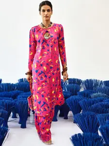 Baise Gaba Women Abstract Printed Long Sleeves A-Line Kurta